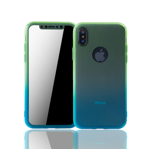 Handyh�lle Schutzh�lle f�r Apple iPhone XS Full Case Cover Displayschutz 360 Blau