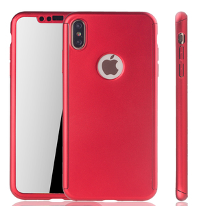 Handyh�lle Schutzh�lle f�r Apple iPhone XS Max Full Case Cover Displayschutz 360 Rot