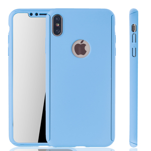 Handyh�lle Schutzh�lle f�r Apple iPhone XS Max Full Case Cover Displayschutz 360 Blau