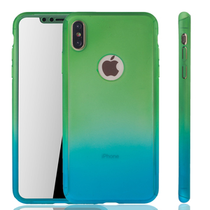 Handyh�lle Schutzh�lle f�r Apple iPhone XS Max Full Case Cover Displayschutz 360 Blau