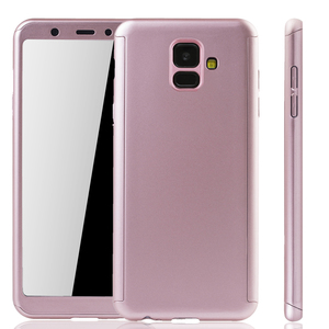 Handyh�lle Schutzh�lle f�r Samsung Galaxy A6 (2018) Full Case Cover Displayschutz 360 Rosa