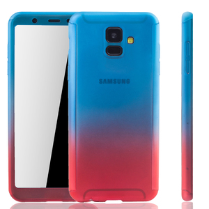 Handyh�lle Schutzh�lle f�r Samsung Galaxy A6 (2018) Full Case Cover Displayschutz 360 Rot