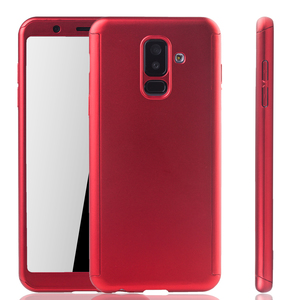 Handyh�lle Schutzh�lle f�r Samsung Galaxy A6 Plus (2018) Full Case Cover Displayschutz 360 Rot