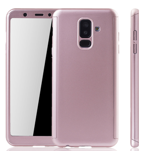Handyhlle Schutzhlle fr Samsung Galaxy A6 Plus (2018) Full Case Cover Displayschutz 360 Rosa