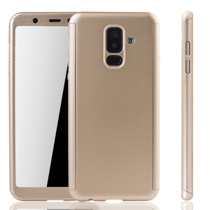 Handyh�lle Schutzh�lle f�r Samsung Galaxy A6 Plus (2018) Full Case Cover Displayschutz 360 Gold