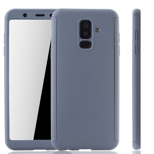 Handyh�lle Schutzh�lle f�r Samsung Galaxy A6 Plus (2018) Full Case Cover Displayschutz 360 Grau
