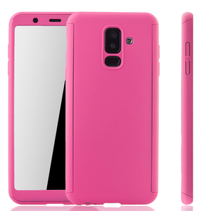 Handyh�lle Schutzh�lle f�r Samsung Galaxy A6 Plus (2018) Full Case Cover Displayschutz 360 Pink