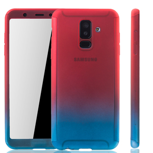 Handyh�lle Schutzh�lle f�r Samsung Galaxy A6 Plus (2018) Full Case Cover Displayschutz 360 Blau