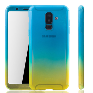 Handyhlle Schutzhlle fr Samsung Galaxy A6 Plus (2018) Full Case Cover Displayschutz 360 Gelb