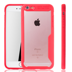 Rote Premium Apple iPhone 6 / iPhone 6s Hybrid-Editon Hlle | Untersttzt Kabelloses Laden | aus edlem Acryl mit weichem Silikonrand Rot