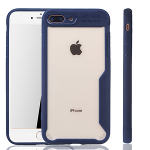 Blaue Premium Apple iPhone 8 / 7 Plus Hybrid-Editon Hlle | Untersttzt Kabelloses Laden | aus edlem Acryl mit weichem Silikonrand Blau