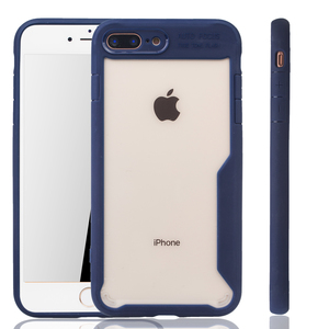 Blaue Premium Apple iPhone 8 / 7 Plus Hybrid-Editon H�lle | Unterst�tzt Kabelloses Laden | aus edlem Acryl mit weichem Silikonrand Blau