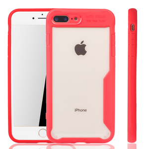 Rote Premium Apple iPhone 8 / 7 Plus Hybrid-Editon Hlle | Untersttzt Kabelloses Laden | aus edlem Acryl mit weichem Silikonrand Rot
