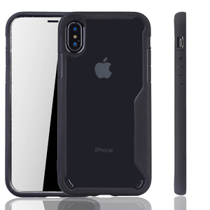 Schwarze Premium Apple iPhone X / iPhone XS Hybrid-Editon H�lle | Unterst�tzt Kabelloses Laden | aus edlem Acryl mit weichem Silikonrand Schwarz