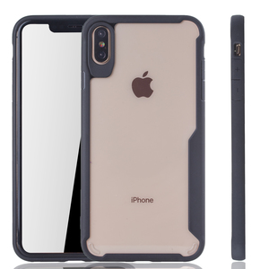 Schwarze Premium Apple iPhone XS Max Hybrid-Editon H�lle | Unterst�tzt Kabelloses Laden | aus edlem Acryl mit weichem Silikonrand Schwarz