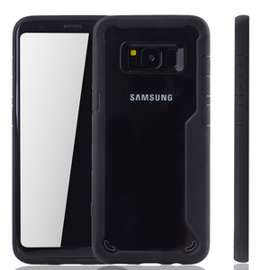 Schwarze Premium Samsung Galaxy S8 Plus Hybrid-Editon H�lle | Unterst�tzt Kabelloses Laden | aus edlem Acryl mit weichem Silikonrand Schwarz