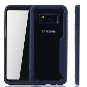Blaue Premium Samsung Galaxy S8 Plus Hybrid-Editon H�lle | Unterst�tzt Kabelloses Laden | aus edlem Acryl mit weichem Silikonrand Blau