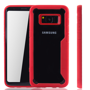 Rote Premium Samsung Galaxy S8 Plus Hybrid-Editon H�lle | Unterst�tzt Kabelloses Laden | aus edlem Acryl mit weichem Silikonrand Rot