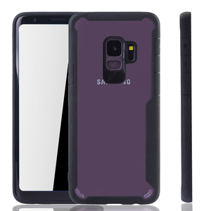 Schwarze Premium Samsung Galaxy S9 Hybrid-Editon H�lle | Unterst�tzt Kabelloses Laden | aus edlem Acryl mit weichem Silikonrand Schwarz