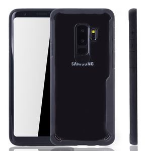 Schwarze Premium Samsung Galaxy S9 Plus Hybrid-Editon H�lle | Unterst�tzt Kabelloses Laden | aus edlem Acryl mit weichem Silikonrand Schwarz