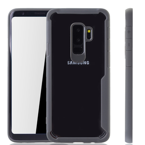 Graue Premium Samsung Galaxy S9 Plus Hybrid-Editon H�lle | Unterst�tzt Kabelloses Laden | aus edlem Acryl mit weichem Silikonrand Grau