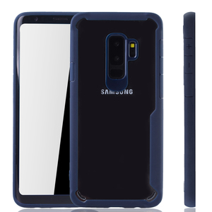 Blaue Premium Samsung Galaxy S9 Plus Hybrid-Editon H�lle | Unterst�tzt Kabelloses Laden | aus edlem Acryl mit weichem Silikonrand Blau