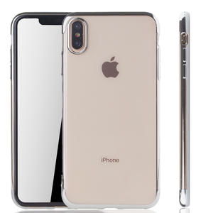 Handyhlle fr Apple iPhone XS Max Silber - Clear - TPU Silikon Case Backcover Schutzhlle in Transparent   Silber