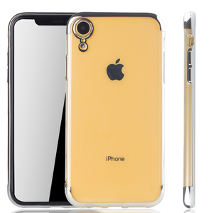 Handyh�lle f�r Apple iPhone XR Silber - Clear - TPU Silikon Case Backcover Schutzh�lle in Transparent   Silber