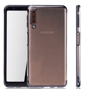 Handyhlle fr Samsung Galaxy A7 2018 Schwarz - Clear - TPU Silikon Case Backcover Schutzhlle in Transparent   Schwarz