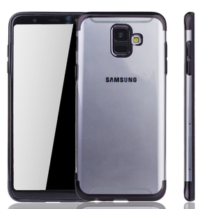 Handyhlle fr Samsung Galaxy A6 2018 Schwarz - Clear - TPU Silikon Case Backcover Schutzhlle in Transparent   Schwarz