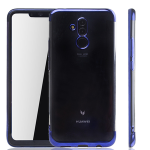 Handyhlle fr Huawei Mate 20 Lite Blau - Clear - TPU Silikon Case Backcover Schutzhlle in Transparent   Blau