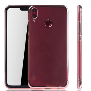 Handyh�lle f�r Huawei Honor 8X Rose Pink - Clear - TPU Silikon Case Backcover Schutzh�lle in Transparent   Rose Pink