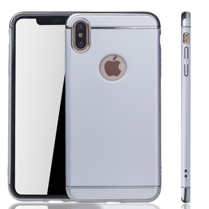 Apple iPhone XS Max Handy Hlle Schutz Case Bumper Hard Cover Silber