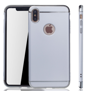 Apple iPhone XS Max Handy H�lle Schutz Case Bumper Hard Cover Silber