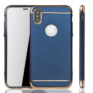 Apple iPhone XS Handy H�lle Schutz Case Bumper Hard Cover Blau