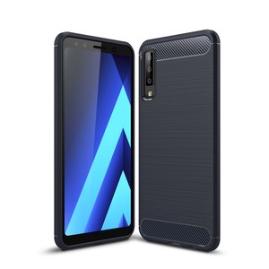 Schutzhlle Handyhlle fr Samsung Galaxy A7 (2018) Case Cover Carbon Optik Blau