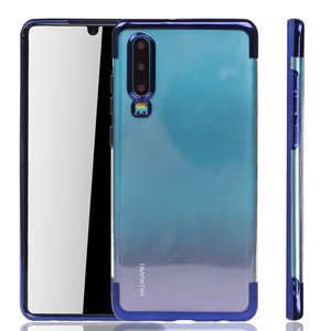 Handyhlle fr Huawei P30 Blau - Clear - TPU Silikon Case Backcover Schutzhlle in Transparent   Blau