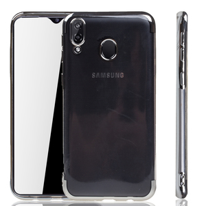Handyh�lle f�r Samsung Galaxy M20 Silber - Clear - TPU Silikon Case Backcover Schutzh�lle in Transparent   Silber
