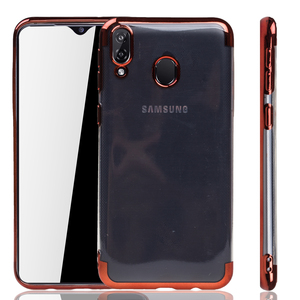 Handyh�lle f�r Samsung Galaxy M20 Rot - Clear - TPU Silikon Case Backcover Schutzh�lle in Transparent   Rot