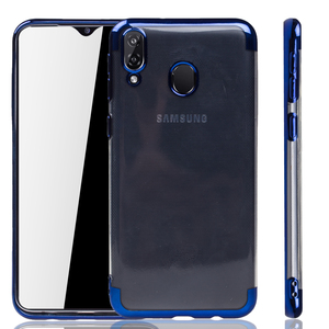 Handyh�lle f�r Samsung Galaxy M20 Blau - Clear - TPU Silikon Case Backcover Schutzh�lle in Transparent   Blau