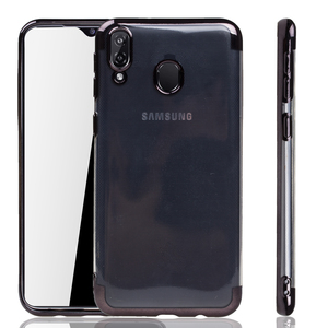 Handyh�lle f�r Samsung Galaxy M20 Schwarz - Clear - TPU Silikon Case Backcover Schutzh�lle in Transparent   Schwarz