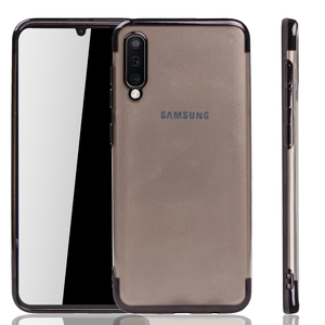 Handyhlle fr Samsung Galaxy A50 Schwarz - Clear - TPU Silikon Case Backcover Schutzhlle in Transparent   Schwarz