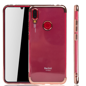Handyh�lle f�r Xiaomi Redmi Note 7 Pro Rose Pink - Clear - TPU Silikon Case Backcover Schutzh�lle in Transparent   Rose Pink