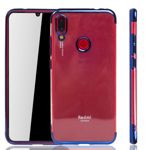 Handyh�lle f�r Xiaomi Redmi Note 7 Pro Blau - Clear - TPU Silikon Case Backcover Schutzh�lle in Transparent   Blau