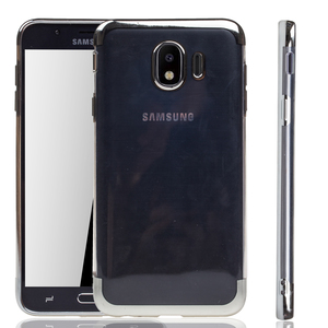 Handyhlle fr Samsung Galaxy J4 2018 Silber - Clear - TPU Silikon Case Backcover Schutzhlle in Transparent   Silber