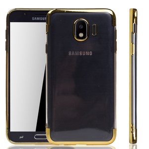 Handyhlle fr Samsung Galaxy J4 2018 Gold - Clear - TPU Silikon Case Backcover Schutzhlle in Transparent   Gold
