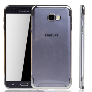Handyh�lle f�r Samsung Galaxy J4+ Plus Silber - Clear - TPU Silikon Case Backcover Schutzh�lle in Transparent   Silber