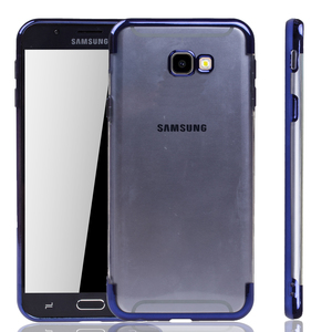 Handyhlle fr Samsung Galaxy J4+ Plus Blau - Clear - TPU Silikon Case Backcover Schutzhlle in Transparent   Blau