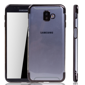 Handyh�lle f�r Samsung Galaxy J6+ Plus Schwarz - Clear - TPU Silikon Case Backcover Schutzh�lle in Transparent   Schwarz