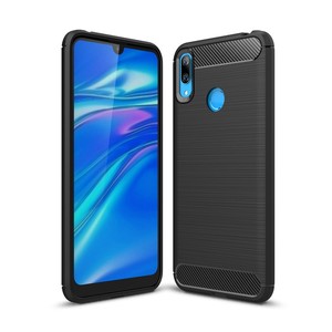 Schutzh�lle Handyh�lle f�r Huawei Y7 (2019) Case Cover Carbon Optik Schwarz